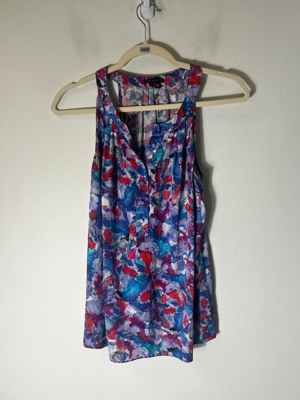 Theory Multicolor Floral Sleeveless Tank Top Sz S
